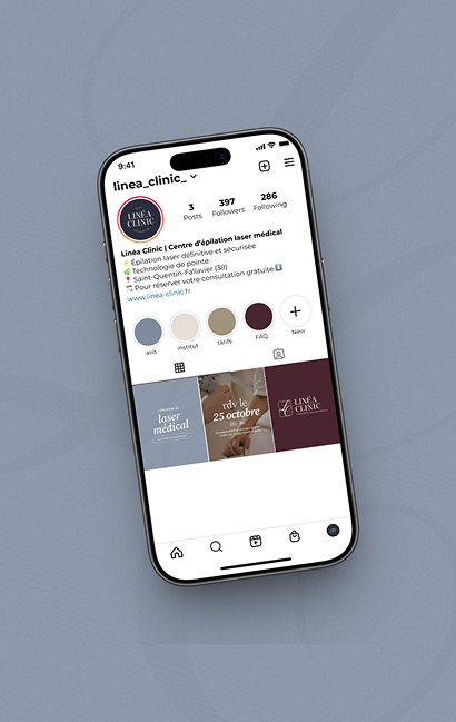 mockup instagram linéa clinic