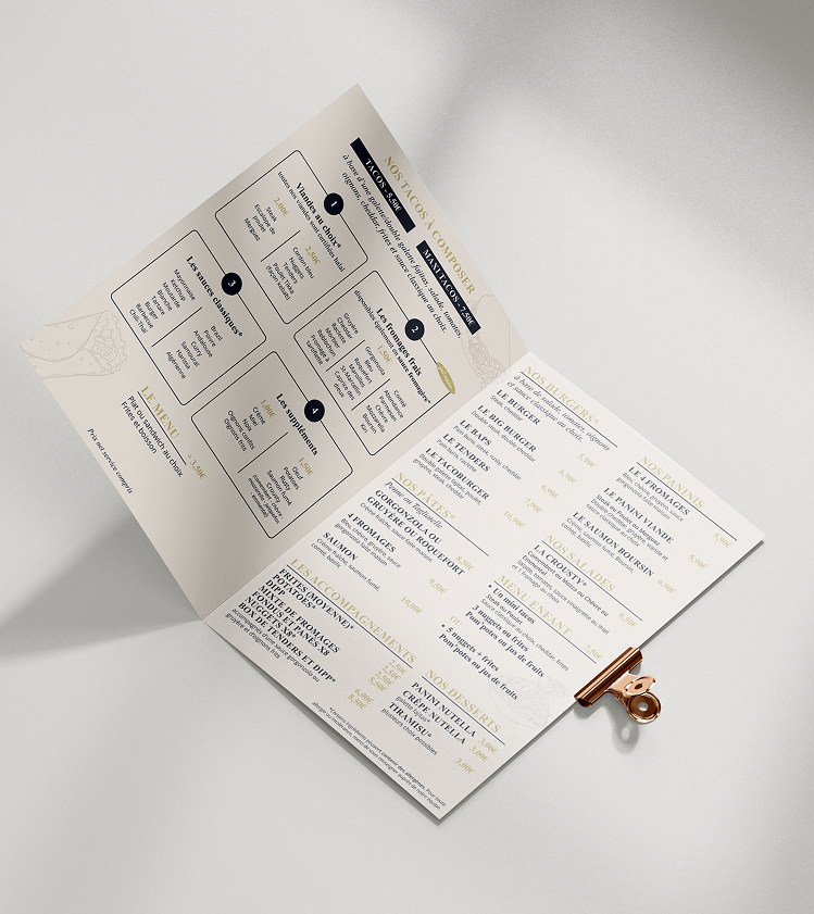 mockup menu restaurant le revisité